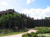 View of the Lodge from the van