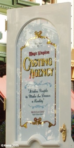 Main Street Door Honoring Cast Members