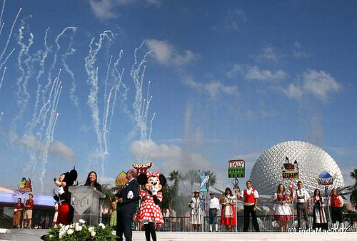  Music, fireworks and fountains filled the air 