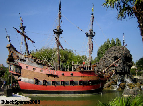 Disneyland Paris Captain Hook's ship and Skull Rock