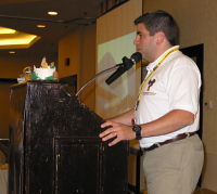 Lou explains the rules of the Trivia Contests