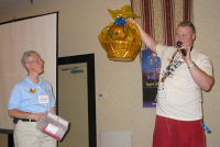 Fred helps Deb with the AllEarsNet.com Giveaway Baskets