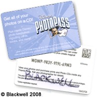 Disney's PhotoPass card, front and back